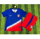 Youth American Team Custom 2024-25 Royal Away Soccer Jersey Suit