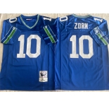 Men's Seattle Seahawks #10 Jim Zorn Royal Throwback Stitched Football Jersey