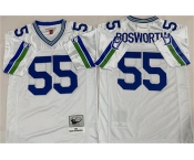 Men's Seattle Seahawks #55 Brian Bosworth White Throwback Football Stitched Jersey