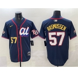 Men's American League #57 Drew Rasmussen Navy 2025 All-Star Edition Limited Stitched Baseball Jersey