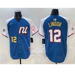 Men's National League #12 Francisco Lindor Blue Alternate 2025 All-Star Edition Limited Stitched Baseball Jersey