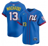 Men's National League #13 Manny Machado Blue 2025 All-Star Edition Limited Stitched Baseball Jersey