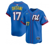 Men's National League #17 Shohei Ohtani Blue 2025 All-Star Edition Limited Stitched Baseball Jersey