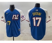 Men's National League #17 Shohei Ohtani Blue Alternate 2025 All-Star Edition Limited Stitched Baseball Jersey