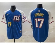 Men's National League #17 Shohei Ohtani Blue Alternate 2025 All-Star With Patch Edition Limited Stitched Baseball Jersey