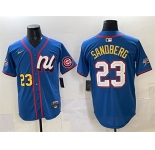 Men's National League #23 Ryne Sandberg Blue 2025 All-Star Edition Limited Stitched Baseball Jersey