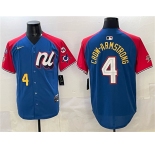 Men's National League #4 Pete Crow-Armstrong Blue Red Alternate 2025 All-Star With Patch Edition Limited Stitched Baseball Jersey