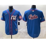 Men's National League Chicago Cubs Team Big Logo Blue 2025 All-Star Edition Limited Stitched Baseball Jersey