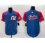 Men's National League Chicago Cubs Team Big Logo Blue Red Alternate 2025 All-Star Edition Limited Stitched Baseball Jersey