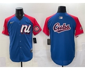 Men's National League Chicago Cubs Team Big Logo Blue Red Alternate 2025 All-Star Edition Limited Stitched Baseball Jersey