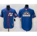 Men's National League Colorado Rockies Team Big Logo Blue 2025 All-Star Edition Limited Stitched Baseball Jersey