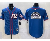 Men's National League Colorado Rockies Team Big Logo Blue 2025 All-Star Edition Limited Stitched Baseball Jersey