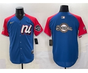 Men's National League Milwaukee Brewers Team Big Logo Blue Red Alternate 2025 All-Star Edition Limited Stitched Baseball Jersey