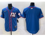 Men's National League Philadelphia Phillies Blank Blue 2025 All-Star Edition Limited Stitched Baseball Jersey