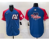 Men's National League Philadelphia Phillies Team Big Logo Blue Red Alternate 2025 All-Star Edition Limited Stitched Baseball Jersey