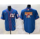 Men's National League Pittsburgh Pirates Team Big Logo Blue 2025 All-Star Edition Limited Stitched Baseball Jersey