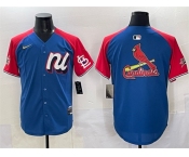 Men's National League St. Louis Cardinals Team Big Logo Blue Red Alternate 2025 All-Star Edition Limited Stitched Baseball Jersey