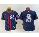 Women's American League Seattle Mariners Team Big Logo Navy 2025 All-Star Edition Limited Stitched Baseball Jersey
