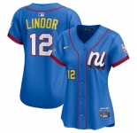 Women's National League #12 Francisco Lindor Blue 2025 All-Star Edition Limited Stitched Baseball Jersey
