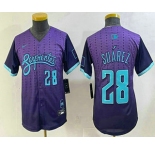 Youth Arizona Diamondbacks #28 Eugenio Suarez Number Purple 2025 City Connect Limited Jersey