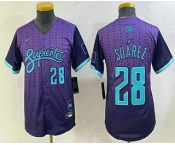 Youth Arizona Diamondbacks #28 Eugenio Suarez Number Purple 2025 City Connect Limited Jersey