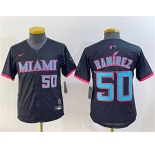 Youth Miami Marlins #50 Agustín Ramírez Black 2025 City Connect Limited Stitched Baseball Jersey