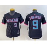 Youth Miami Marlins #9 Xavier Edwards Black 2025 City Connect Limited Stitched Jersey