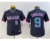 Youth Miami Marlins #9 Xavier Edwards Black 2025 City Connect Limited Stitched Jersey