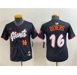 Youth San Francisco Giants #16 Rafael Devers Anthracite 2025 City Connect Limited Stitched Baseball Jersey