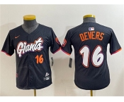 Youth San Francisco Giants #16 Rafael Devers Anthracite 2025 City Connect Limited Stitched Baseball Jersey