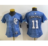 Youth Washington Nationals #11 Ryan Zimmerman Blue 2025 City Connect Limited Stitched Baseball Jersey
