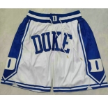 Men's Duke Blue Devils White Just Don Shorts