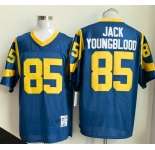 Men's Los Angeles Rams #85 Jack Youngblood Royal Throwback Football Stitched Jersey