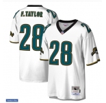 Mens Jacksonville Jaguars #28 Fred Taylor Mitchell&Ness White Legacy Throwback Jersey