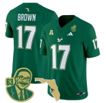 Men's South Florida Bulls #17 Byrum Brown Green Stitched Jersey