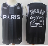 Bulls #23 Michael Jordan Black Ici C'est Paris Stitched Basketball Jersey