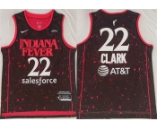 Men's Indiana Fever #22 Caitlin Clark Black Red Stitched Jersey