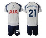 Men's Tottenham Hotspur #21 Dejan Kulusevski 2025-26 White Home Soccer Jersey Suit
