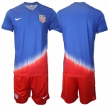 Men American Team Custom 2024 25 Royal Away Soccer Jersey Suit