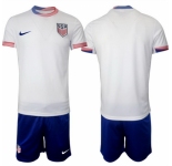 Men American Team Custom 2024 25 White Home Soccer Jersey Suit