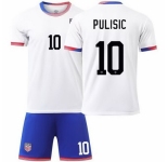 Youth American Team 10 Christian Pulisic 2024 25 Home Soccer Jersey Suit
