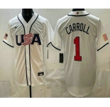 Men's USA #1 Corbin Carroll White 2026 World Baseball Classic Cool Base Jersey