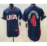 Men's USA #4 Pete Crow-Armstrong Navy 2026 World Baseball Classic Cool Base Jersey