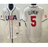 Men's USA #5 Ernie Clement White 2026 World Baseball Classic Cool Base Jersey