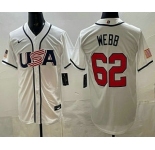Men's USA #62 Logan Webb White 2026 World Baseball Classic Cool Base Jersey