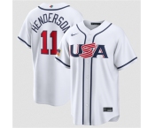 Men's USA Baseball #11 Gunnar Henderson White 2026 World Baseball Classic Home Stadium Stitched Jersey
