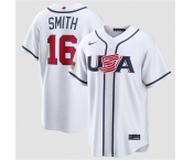Men's USA Baseball #16 Will Smith White 2026 World Baseball Classic Home Stadium Stitched Jersey