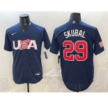 Men's USA Baseball #29 Cal Raleigh Navy World Baseball Classic Stitched Jersey