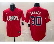Men's USA Baseball #30 Paul Skenes Red World Baseball Classic Stitched Jersey