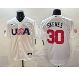Men's USA Baseball #30 Paul Skenes White World Baseball Classic Stitched Jersey
